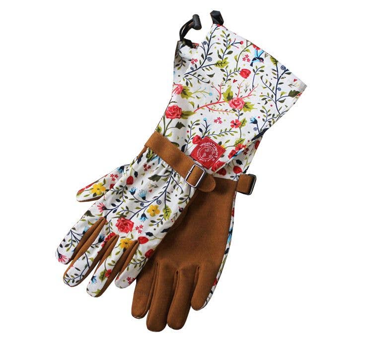 Leather Floral Gardening Gloves image number null